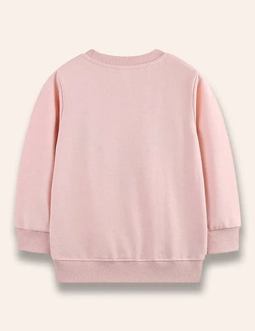Weihnachtliches Sweatshirt mit flauschigem, besticktem Rentier