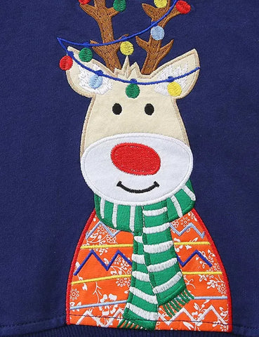 Sweatshirt mit Weihnachts-Lampion und Rentier-Applikation