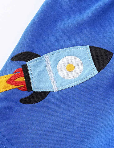 Shorts mit Cartoon-Raketen-Applikation