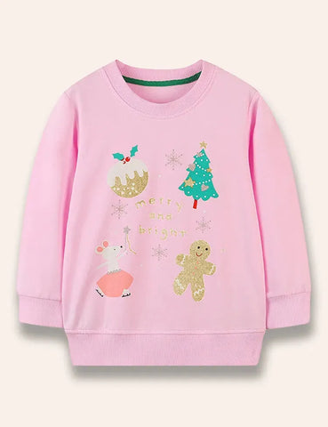 Bedrucktes Sweatshirt mit Weihnachts-Lebkuchenmann