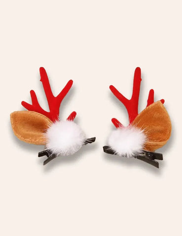 2PCS Weihnachtliche Elchgeweih-Haarnadeln