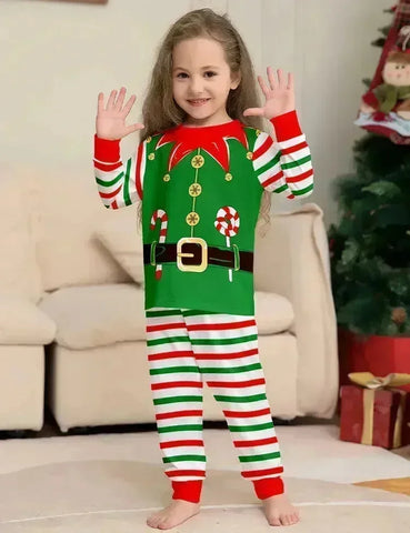 Weihnachts-Elfen Familien-Pyjamas im Partnerlook