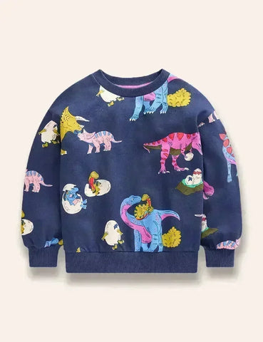 Multi Dinosaur Life Printed Sweatshirt