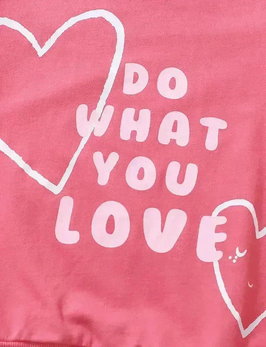 Heart Printed Sweatshirt Set