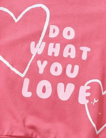 Heart Printed Sweatshirt Set