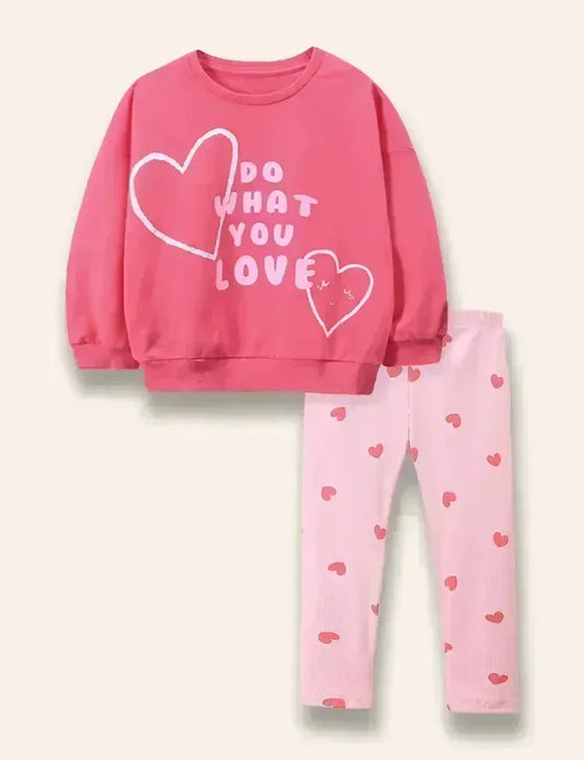 Set di felpe con stampa di cuori