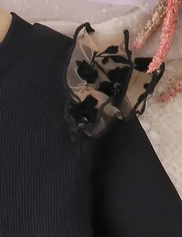 Elegantes Blumen-Tüllkleid mit Rüschen
