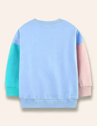 Colorblock-Sweatshirt Mit Marienkäfer-Applikation