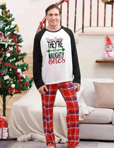 Bedruckte Familien-Pyjamas Mit Weihnachtsbrief
