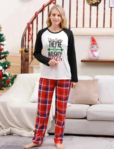 Bedruckte Familien-Pyjamas Mit Weihnachtsbrief