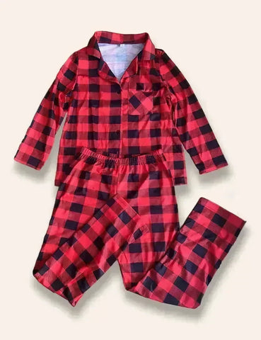 Weihnachts-Karo Familien-Pyjamas im Partnerlook