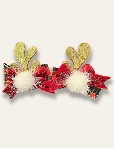 Niedliche Elchgeweih-Haarspange für Weihnachten