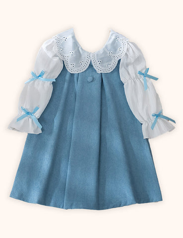 Bow Long Sleeves Dress