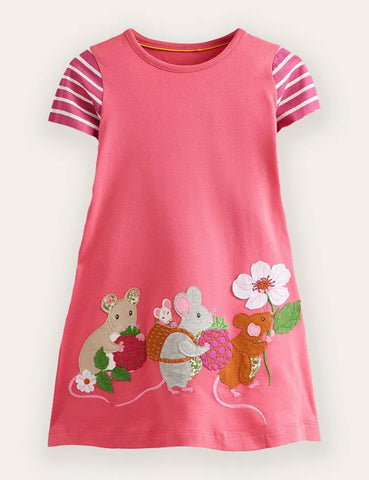 Elsie Baumwollkleid mit großer Applikation