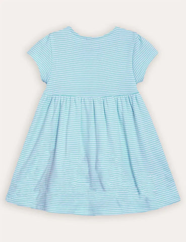 Safari Animals Appliqué Button Front Dress