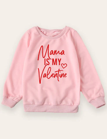 Valentinstag Mama und Ich Bedrucktes Langarm-Sweatshirt