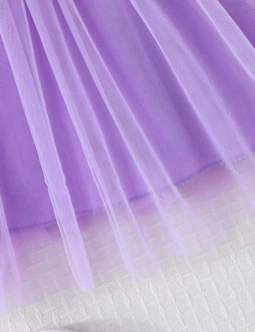 Valentine's Day Love Printing Splicing Tulle Dress