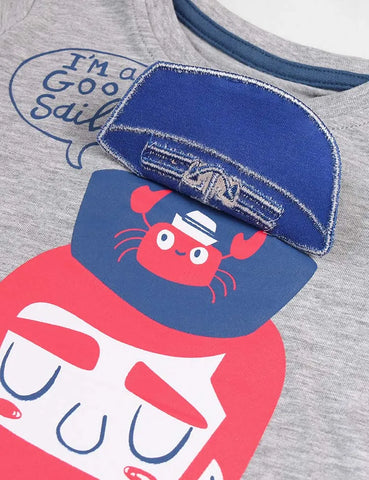 Matrosen-Kurzarm-T-Shirt- und Shorts-Set