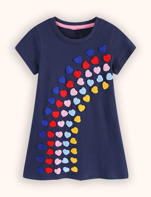 Valentine's Day Heart Embroidered Dress