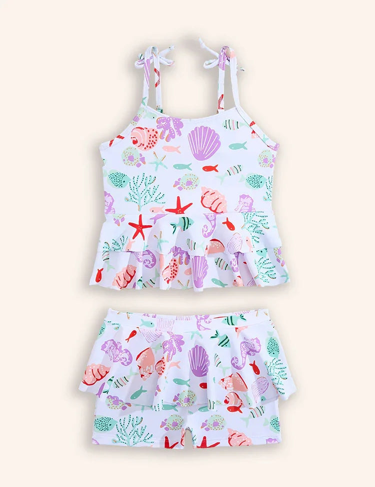 Printed Split Swimsuit