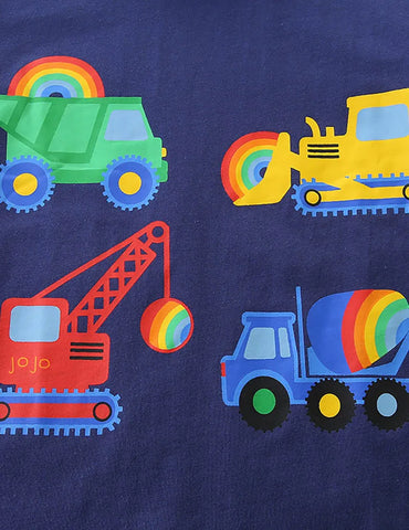T-shirt a maniche corte stampata per auto da costruzione