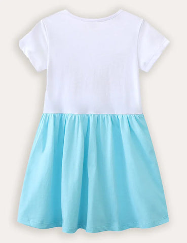 Butterfly Flower Embroidered Cotton Dress