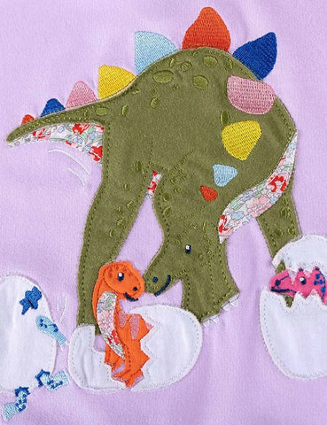 Cute Dinosaur Print Long-sleeved Dress
