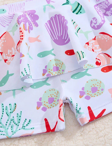 Printed Split Swimsuit
