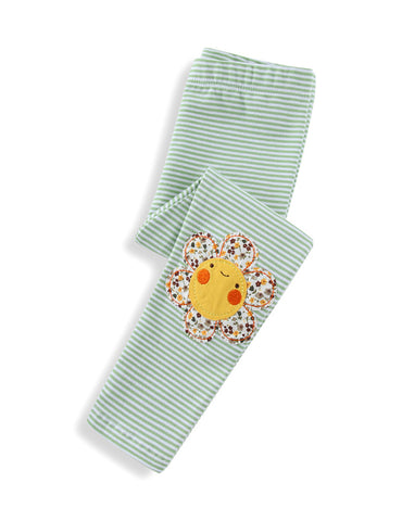 Cute Bee Flower Applique Leggings