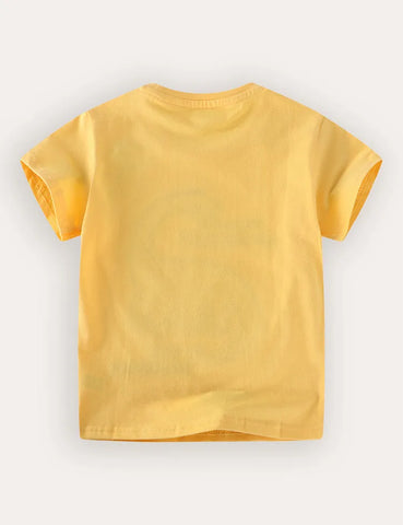 T-shirt con applicazione di dinosauri