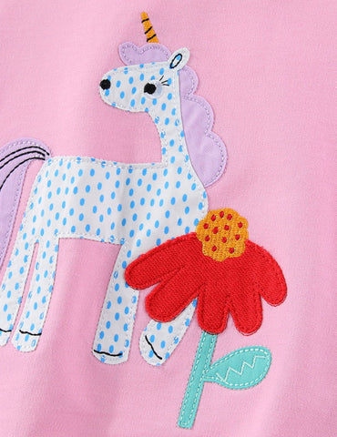 Cute Unicorn Applique Sweatshirt