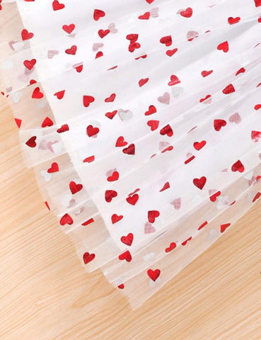 Valentijnsdag hart tule rok set
