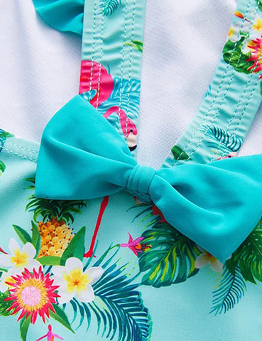 Flamingo Ruffled One-piece Swimsuit