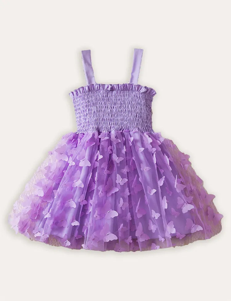 3D Butterfly Tulle Suspender Dress