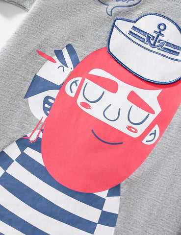 Matrosen-Kurzarm-T-Shirt- und Shorts-Set
