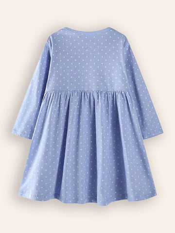 Floral Bunny Embroideried Dress