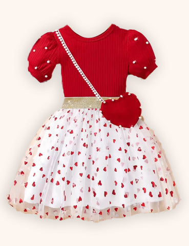 Valentijnsdag hart tule rok set