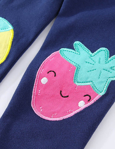 Fruit Applique Cotton Leggings