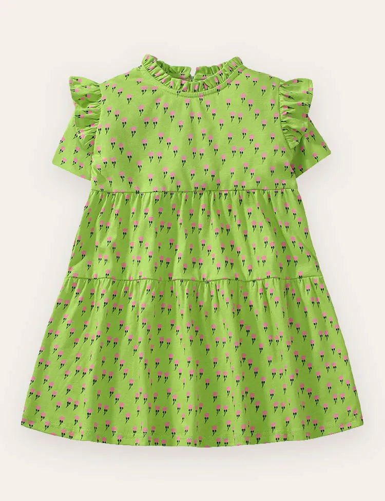 Bedrucktes Baumwollkleid Mit Blumenmuster