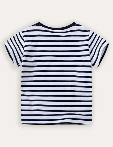 T-shirt a maniche corte con applicazione escavatore