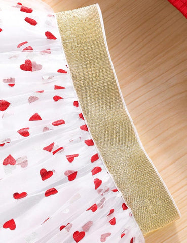 Valentijnsdag hart tule rok set