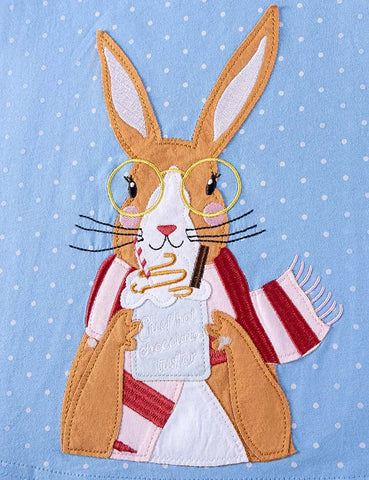 Big Bunny Appliqué Long Sleeve Dress