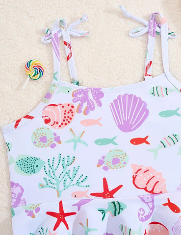 Printed Split Swimsuit