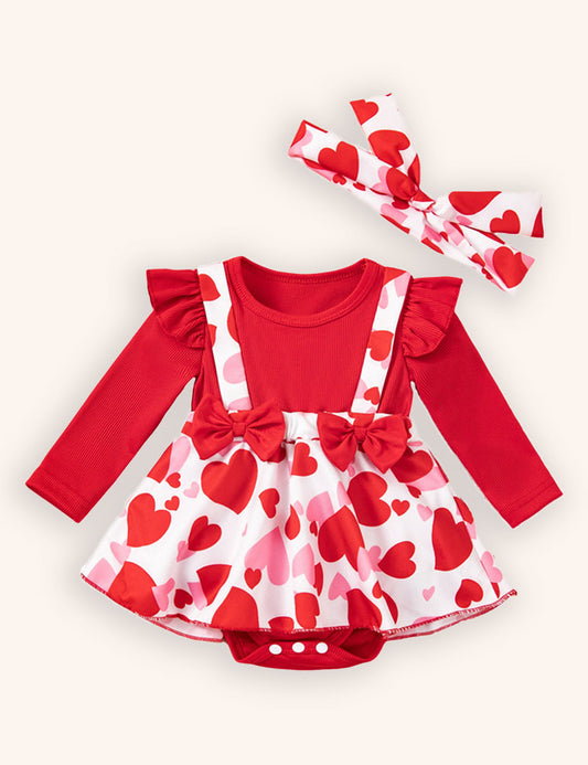 Valentine's Day Love Long Sleeve Overall Set