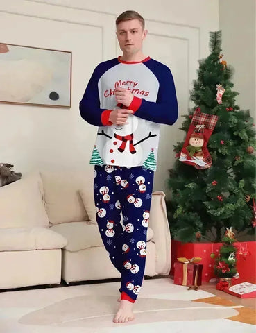 Weihnachtliche Weiße Schneemann-Familien-Pyjamas