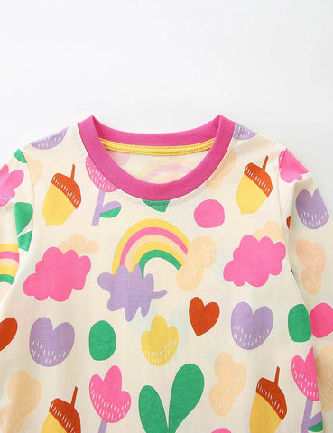 Cartoon Flower Print Dress