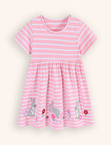 Flower Bunny Applique Dress