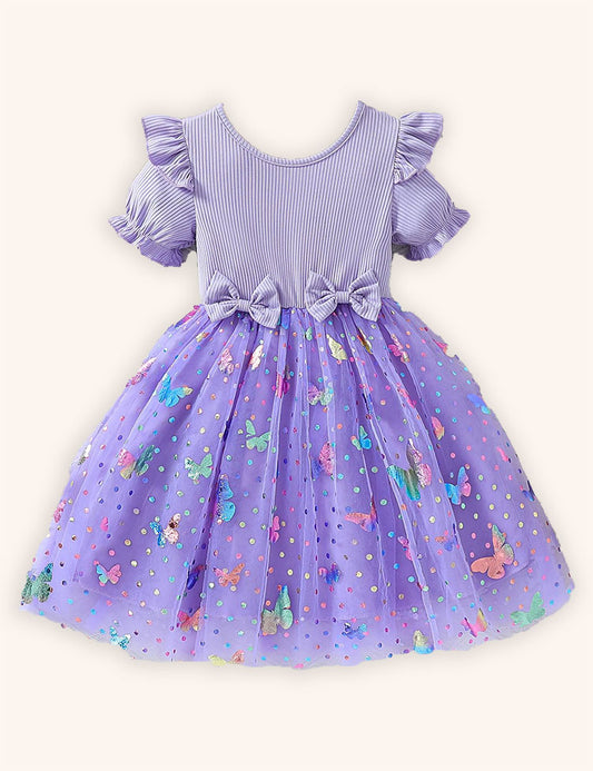 Colorful Butterfly Tulle Party Dress