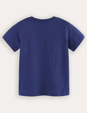 T-shirt a maniche corte stampata per auto da costruzione