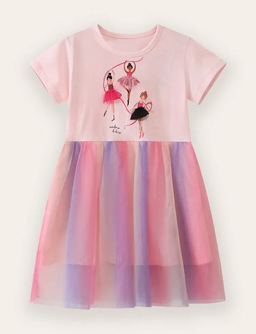 Tüll-Baumwollkleid für Ballettmädchen